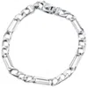 Pompeii3 Men's Figaro Link 14k Gold (18gram) Or Platinum (32gram) 6.5mm Bracelet 8.5" In Silver