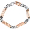 Pompeii3 Men's Figaro Link 14k Gold (28gram) Or Platinum (45gram) 7mm Bracelet 8" In Multi