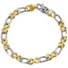 Pompeii3 Men's Figaro Link 14k Gold (28gram) Or Platinum (46gram) 7-8mm Bracelet 8.25" In Multi