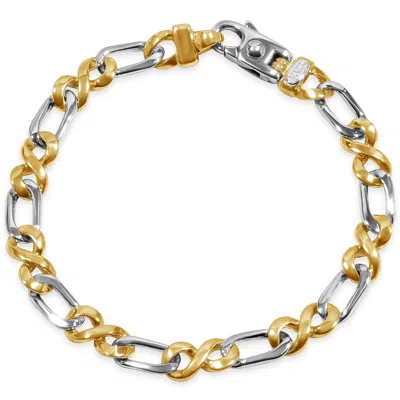 Pompeii3 Men's Figaro Link 14k Gold (28gram) Or Platinum (46gram) 7-8mm Bracelet 8.25" In Multi