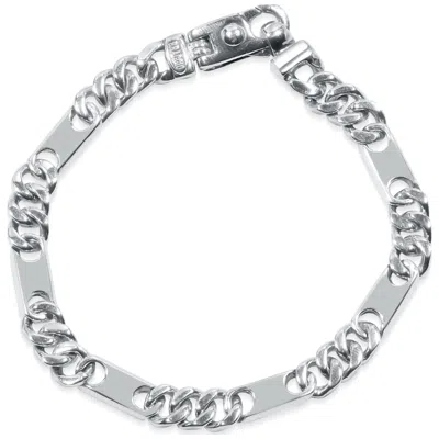 Pompeii3 Men's Figaro Link 14k Gold (30gram) Or Platinum (49gram) 7mm Bracelet 8.5" In Multi
