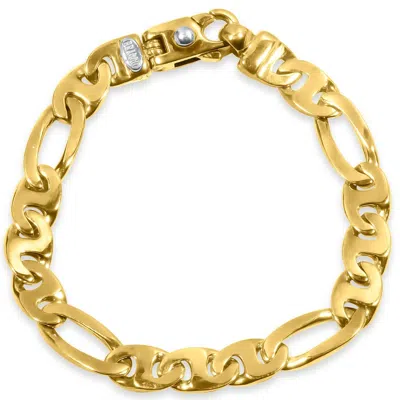 Pompeii3 Men's Figaro Link 14k Gold (30gram) Or Platinum (49gram) 9.5mm Bracelet 8.5"