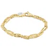 Pompeii3 Men's Figaro Link 14k Gold (32gram) Or Platinum (52gram) 5mm Link Bracelet 8.5" In Silver