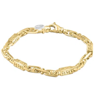Pompeii3 Men's Figaro Link 14k Gold (32gram) Or Platinum (52gram) 5mm Link Bracelet 8.5" In White