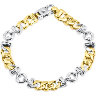Pompeii3 Men's Figaro Link 14k Gold (38gram) Or Platinum (61gram) 8.5-9.5mm Bracelet 8.5" In Multi