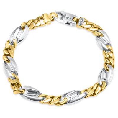 Pompeii3 Men's Figaro Link 14k Gold (44gram) Or Platinum (71gram) 7.5-9.5mm Bracelet 8.5"