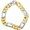 Pompeii3 Men's Figaro Link 14k Gold (50gram) Or Platinum (80gram) 11mm Bracelet 8.5" In Multi