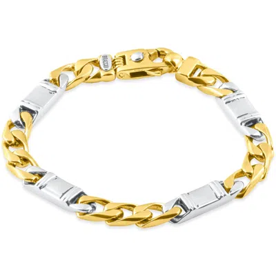 Pompeii3 Men's Figaro Link 14k Gold (52gram) Or Platinum (85gram) 8mm Bracelet 8.5"