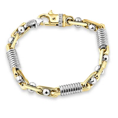 Pompeii3 Men's Figaro Link 14k Gold (54gram) Or Platinum (87gram) 7.5mm Link Bracelet 8" In Multi
