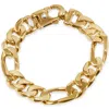 Pompeii3 Men's Figaro Link 14k Gold (79gram) Or Platinum (123gram) 13.5mm Bracelet 8.5" In Gold