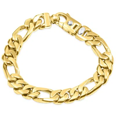 Pompeii3 Men's Figaro Link 14k Gold (94gram) Or Platinum (151gram) 12.5mm Bracelet 8.5"