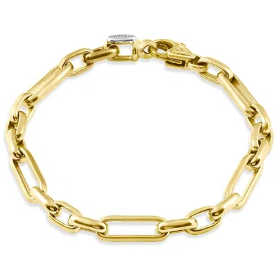 Pompeii3 Men's Fisher 14k Gold (32gram) Or Platinum (52gram) 7mm Link Bracelet 8.5" In Multi