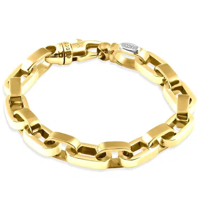 Pompeii3 Men's Fisher 14k Gold (70gram) Or Platinum (99gram) 9.5mm Link Bracelet 9.5" In Multi