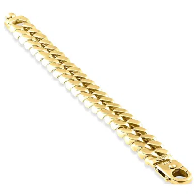 Pompeii3 Men's Heavy Cuban 14k Gold (115gram) Or Platinum (186gram) 14.5mm Link Bracelet 8.75" In Brown