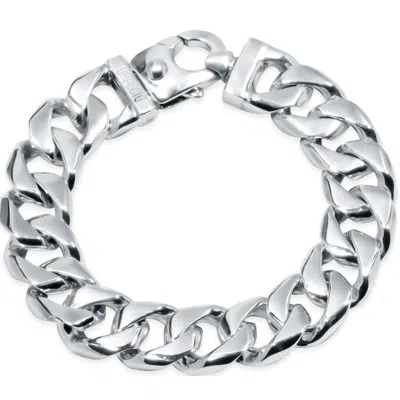 Pompeii3 Men's Heavy Cuban Link 14k Gold (142gram) Or Platinum (228gram) 15mm Bracelet 8.5" In Silver