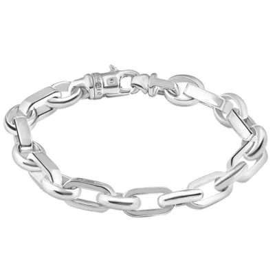 Pompeii3 Men's Heavy Rolo & Round Link 14k Gold (66gram) Or Platinum (106gram) 11mm Bracelet 8.5" In Silver
