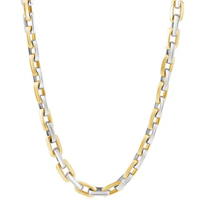 Pompeii3 Men's Heavy Round 14k Gold (140gram) Or Platinum (263gram) 8mm Link Chain Necklace 22" In Burgundy