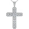 Pompeii3 Men's Huge 2 1/2" Hip Hip 16ct Diamond Cross Pendant Gold Necklace 40grams In White