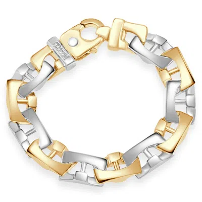 Pompeii3 Men's Link 14k Gold (130gram) Or Platinum (210gram) 14mm Bracelet 9" In Multi