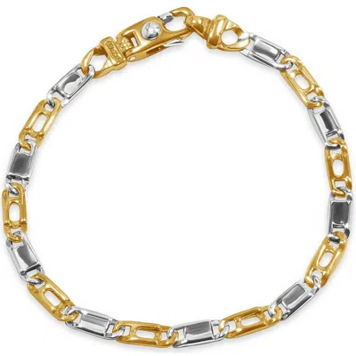 Pompeii3 Men's Link 14k Gold (14gram) Or Platinum (23gram) 5mm Bracelet 8.5" In Silver