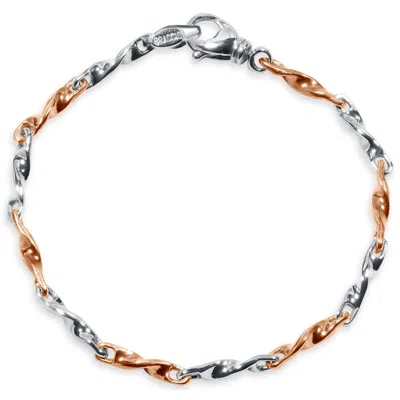 Pompeii3 Men's Link 14k Gold (15gram) Or Platinum (25gram) 4.5mm Bracelet 8" In Multi