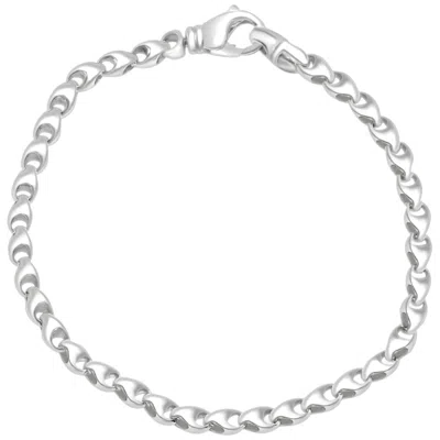 Pompeii3 Men's Link 14k Gold (17gram) Or Platinum (28gram) 4.5mm Bracelet 8.5" In Silver