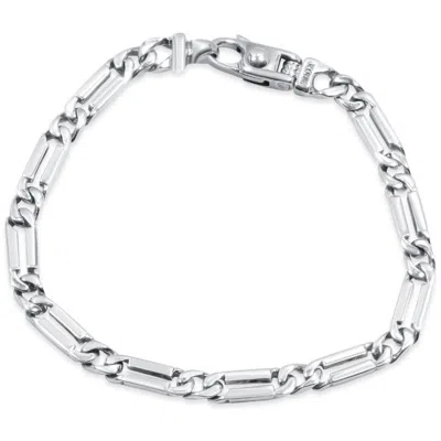 Pompeii3 Men's Link 14k Gold (17gram) Or Platinum (28gram) 5.5mm Bracelet 8" In Silver