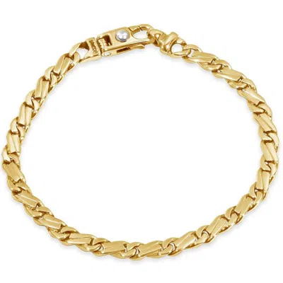 Pompeii3 Men's Link 14k Gold (17gram) Or Platinum (28gram) 5.5mm Bracelet 8.5" In Silver