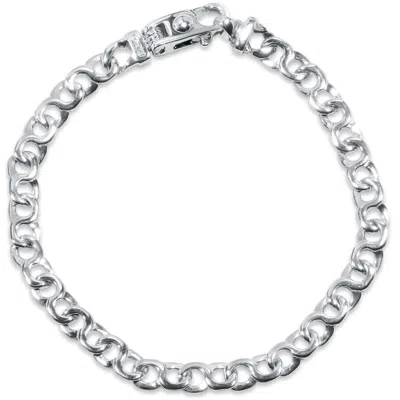 Pompeii3 Men's Link 14k Gold (17gram) Or Platinum (28gram) 6mm Bracelet 8" In Silver