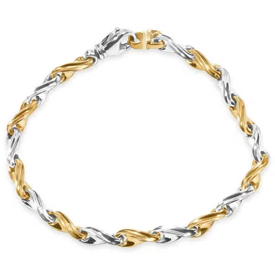 Pompeii3 Men's Link 14k Gold (19gram) Or Platinum (32gram) 4.5mm Bracelet 8.5" In Multi