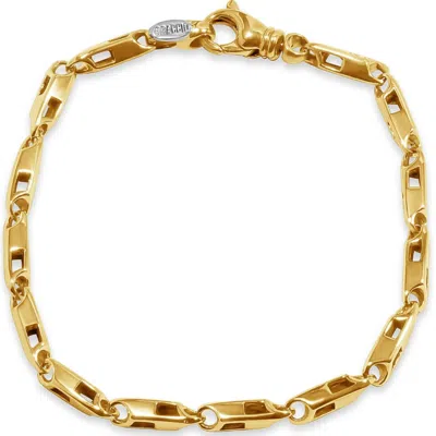 Pompeii3 Men's Link 14k Gold (19gram) Or Platinum (32gram) 4mm Bracelet 8" In Metallic