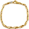 Shop Pompeii3 Men's Link 14k Gold (19gram) Or Platinum (32gram) 4mm Bracelet 8" In White