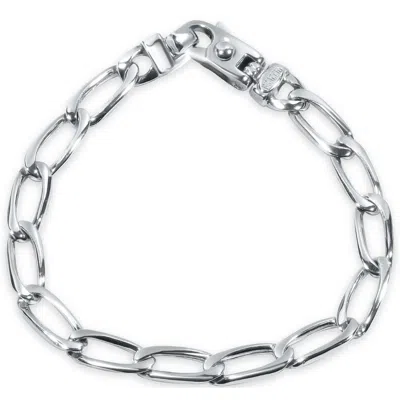 Pompeii3 Men's Link 14k Gold (21gram) Or Platinum (34gram) 7.5mm Bracelet 8.5" In Silver