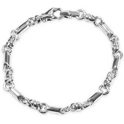 Pompeii3 Men's Link 14k Gold (24gram) Or Platinum (38gram) 5mm Bracelet 9.5" In Silver