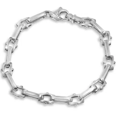 Pompeii3 Men's Link 14k Gold (24gram) Or Platinum (39gram) 9mm Bracelet 8.5" In Silver