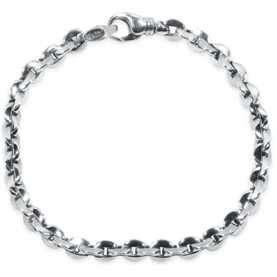 Pompeii3 Men's Link 14k Gold (26gram) Or Platinum (41gram) 6.5mm Bracelet 8.5" In Silver