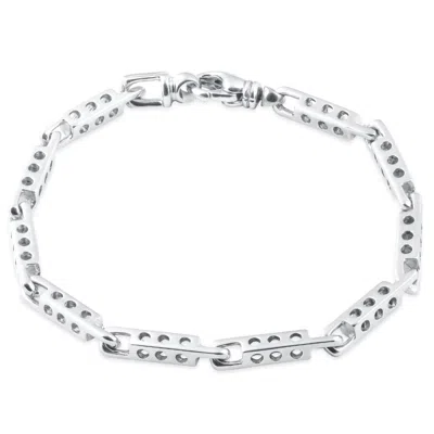 Pompeii3 Men's Link 14k Gold (26gram) Or Platinum (42gram) 4mm Bracelet 8.75" In White