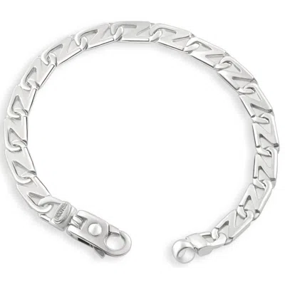 Pompeii3 Men's Link 14k Gold (26gram) Or Platinum (42gram) 7mm Bracelet 8.5" In Silver