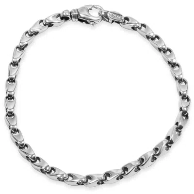 Pompeii3 Men's Link 14k Gold (27gram) Or Platinum (43gram) 5.5mm Bracelet 8" In Silver