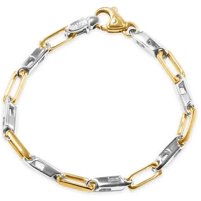 Pompeii3 Men's Link 14k Gold (27gram) Or Platinum (44gram) 6mm Bracelet 8.5" In Silver
