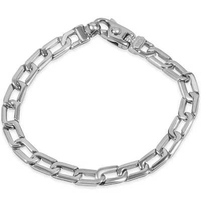 Pompeii3 Men's Link 14k Gold (27gram) Or Platinum (44gram) 7mm Bracelet 8.25" In Silver