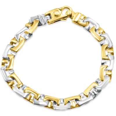 Pompeii3 Men's Link 14k Gold (27gram) Or Platinum (44gram) 8mm Bracelet 8.5" In Multi