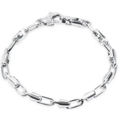 Pompeii3 Men's Link 14k Gold (28gram) Or Platinum (46gram) 5.5mm Bracelet 9.5" In Silver