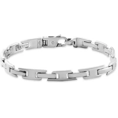 Pompeii3 Men's Link 14k Gold (28gram) Or Platinum (46gram) 6.5mm Bracelet 8.5" In Gray