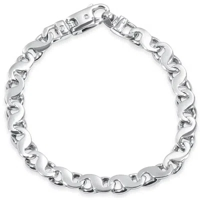 Pompeii3 Men's Link 14k Gold (31gram) Or Platinum (51gram) 7.5mm Bracelet 8.5" In Silver