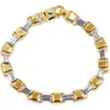 Pompeii3 Men's Link 14k Gold (32gram) Or Platinum (52gram) 3.5-8mm Bracelet 8.5" In Multi