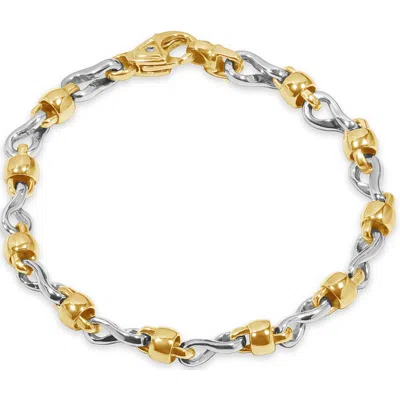 Pompeii3 Men's Link 14k Gold (33gram) Or Platinum (53gram) 6.5mm Bracelet 8.5" In Multi
