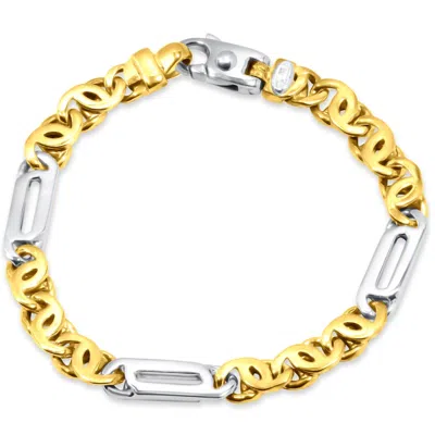 Pompeii3 Men's Link 14k Gold (34gram) Or Platinum (54gram) 7.5-8mm Bracelet 8.5" In Multi