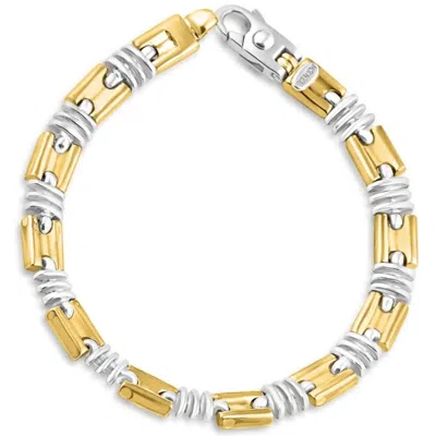 Pompeii3 Men's Link 14k Gold (35gram) Or Platinum (56gram) 8mm Bracelet 8.25" In Silver