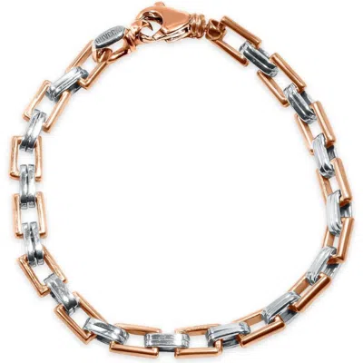 Pompeii3 Men's Link 14k Gold (35gram) Or Platinum (57gram) 6.5mm Bracelet 8.5" In Pink